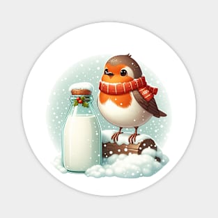 Cute Winter Robin Magnet